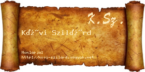 Kövi Szilárd névjegykártya