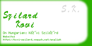 szilard kovi business card